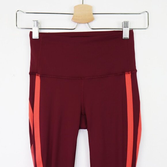 Lululemon Zip The Line Crop 23" Leggings High Rise Reflective Deep Ruby Coral 2 - Picture 7 of 10